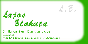 lajos blahuta business card